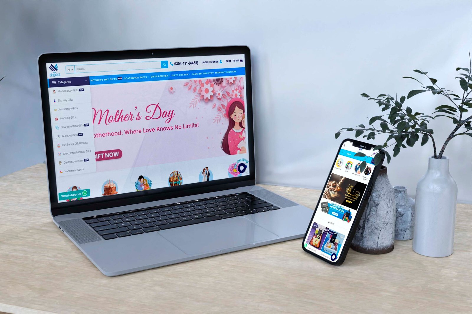 Full-Screen-Smartphone-and-laptop-Mockup-design